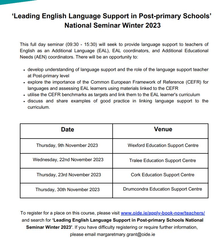 EAL Winter Seminars