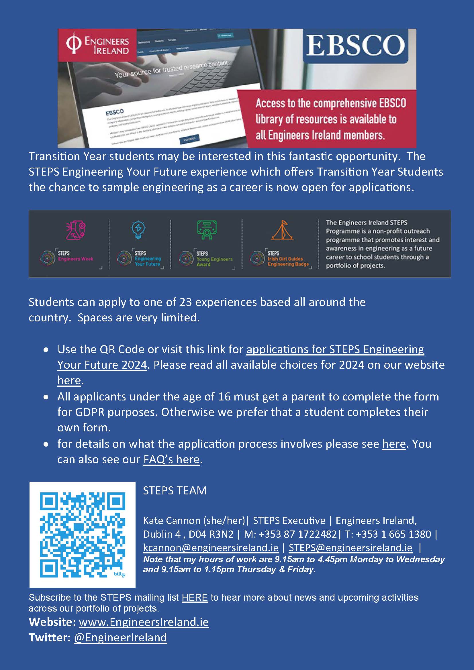 STEPS Engineering for TY Stuudents