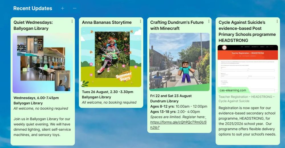 dublin south east balally dundrum hillview cfsn notice board